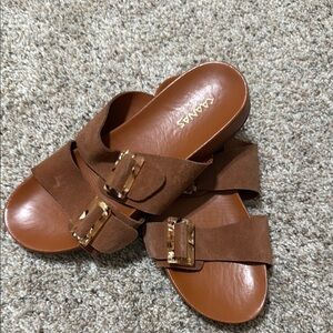 Kaanas Kuala Leather Pool Slide Sandal